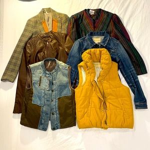 Lot 6 Jackets & Vests Anthropologie Pilcro Free People Express Vintage XS